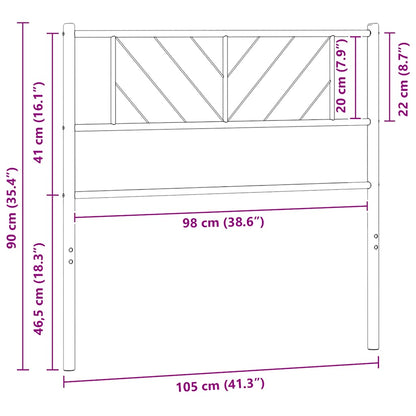 Metal Replace Headboard Black 100 cm