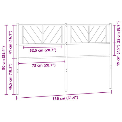 Metal Replace Headboard Black 150 cm