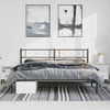 Metal Bed Frame without Mattress with Headboard Black 183x213cm