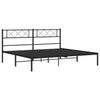 Metal Bed Frame without Mattress with Headboard Black 183x213cm