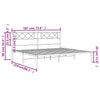 Metal Bed Frame without Mattress with Headboard Black 183x213cm