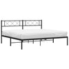 Metal Bed Frame without Mattress with Headboard Black 193x203cm
