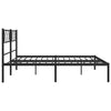 Metal Bed Frame without Mattress with Headboard Black 193x203cm