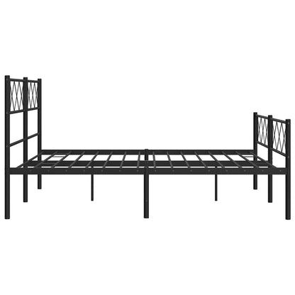 Metal Bed Frame without Mattress with Footboard Black 120x200cm