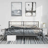 Metal Bed Frame without Mattress with Footboard Black 193x203cm