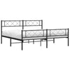 Metal Bed Frame without Mattress with Footboard Black 193x203cm