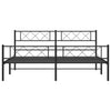 Metal Bed Frame without Mattress with Footboard Black 193x203cm