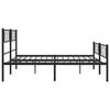 Metal Bed Frame without Mattress with Footboard Black 193x203cm