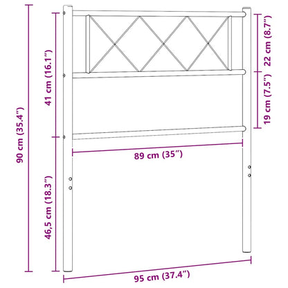 Metal Replace Headboard Black 90 cm