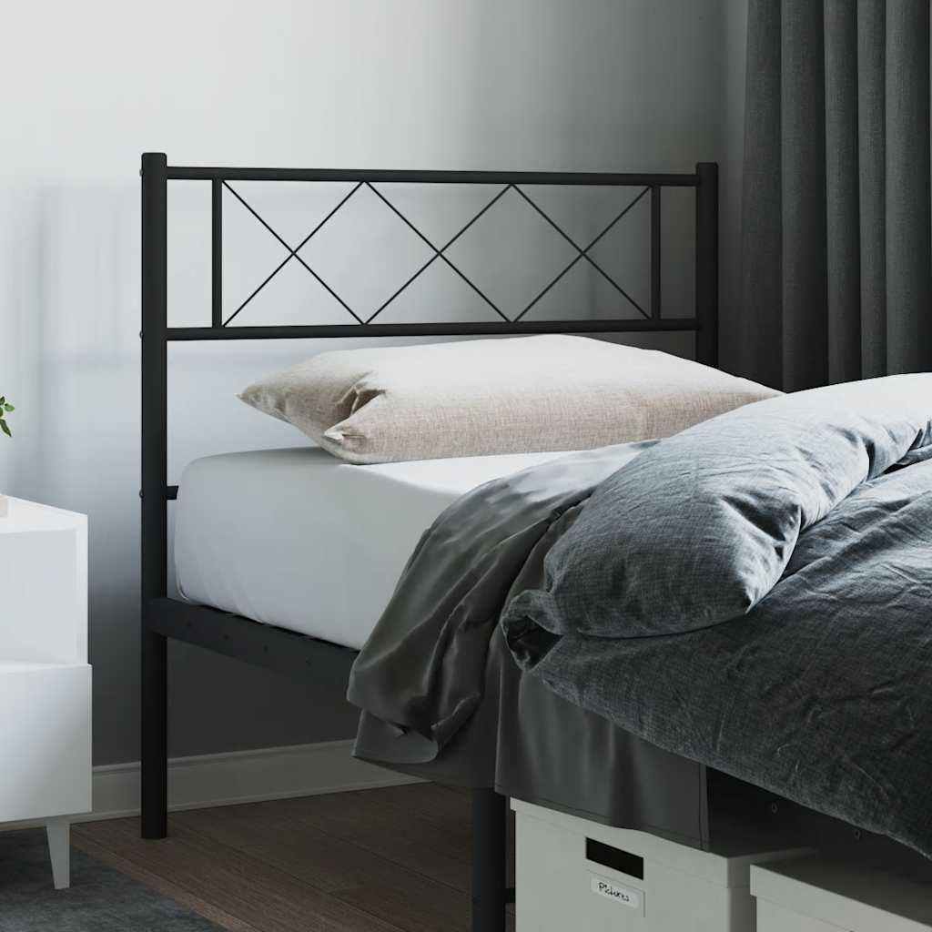 Metal Replace Headboard Black 90 cm