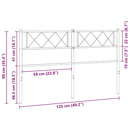Metal Replace Headboard Black 120 cm