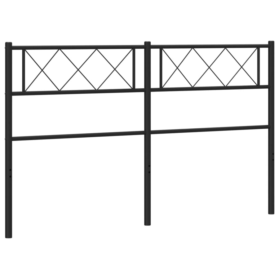 Metal Headboard Black 135 cm