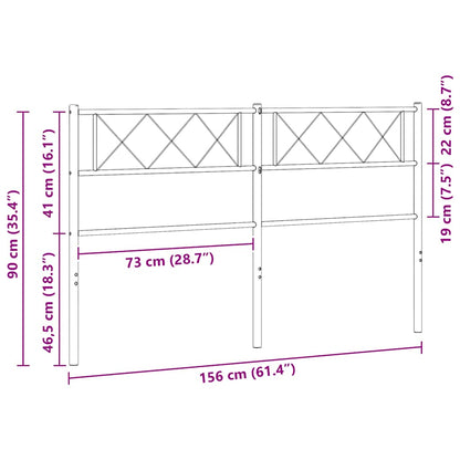 Metal Replace Headboard Black 150 cm