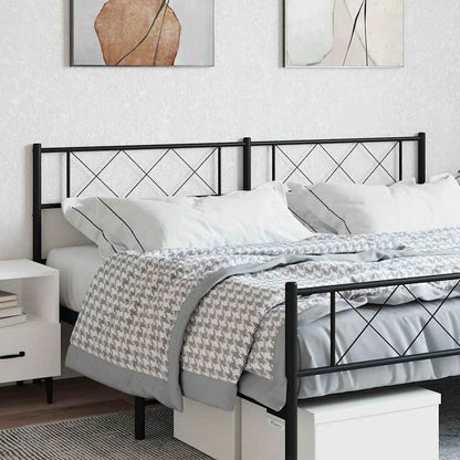 Metal Replace Headboard Black 200 cm