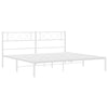 Metal Bed Frame without Mattress with Headboard White 183x213cm