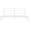 Metal Bed Frame without Mattress with Headboard White 183x213cm