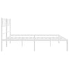 Metal Bed Frame without Mattress with Headboard White 183x213cm