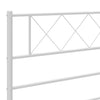 Metal Bed Frame without Mattress with Headboard White 183x213cm