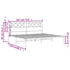 Metal Bed Frame without Mattress with Headboard White 183x213cm