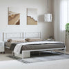 Metal Bed Frame without Mattress with Headboard White 183x213cm