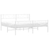 Metal Bed Frame without Mattress with Footboard White 193x203cm
