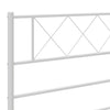 Metal Bed Frame without Mattress with Footboard White 193x203cm