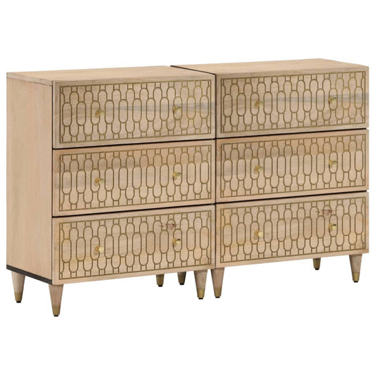 Side Cabinet | Set of 2 | Bleach natural