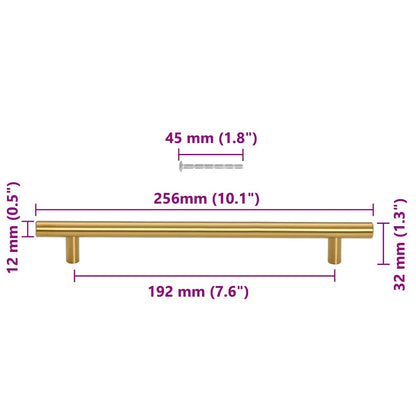 Cabinet Handles 5 pcs Gold 192 mm Stainless Steel