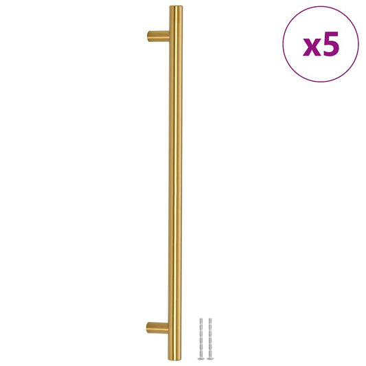 Cabinet Handle | Set of 5 | Gold | Stainless steel | 40 cm length