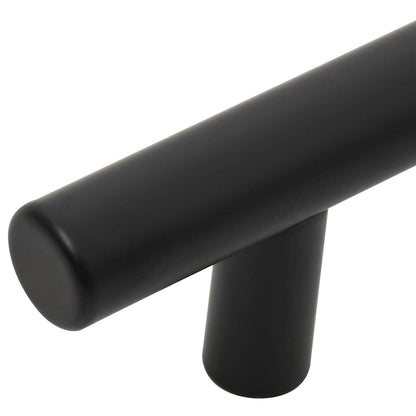 Cabinet Handles 10 pcs Black 96 mm Stainless Steel
