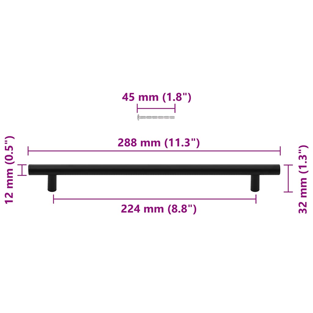 Cabinet Handle | Set of 5 | Black