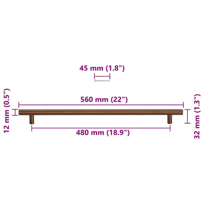 Cabinet Handles 5 pcs Bronze 480 mm Stainless Steel