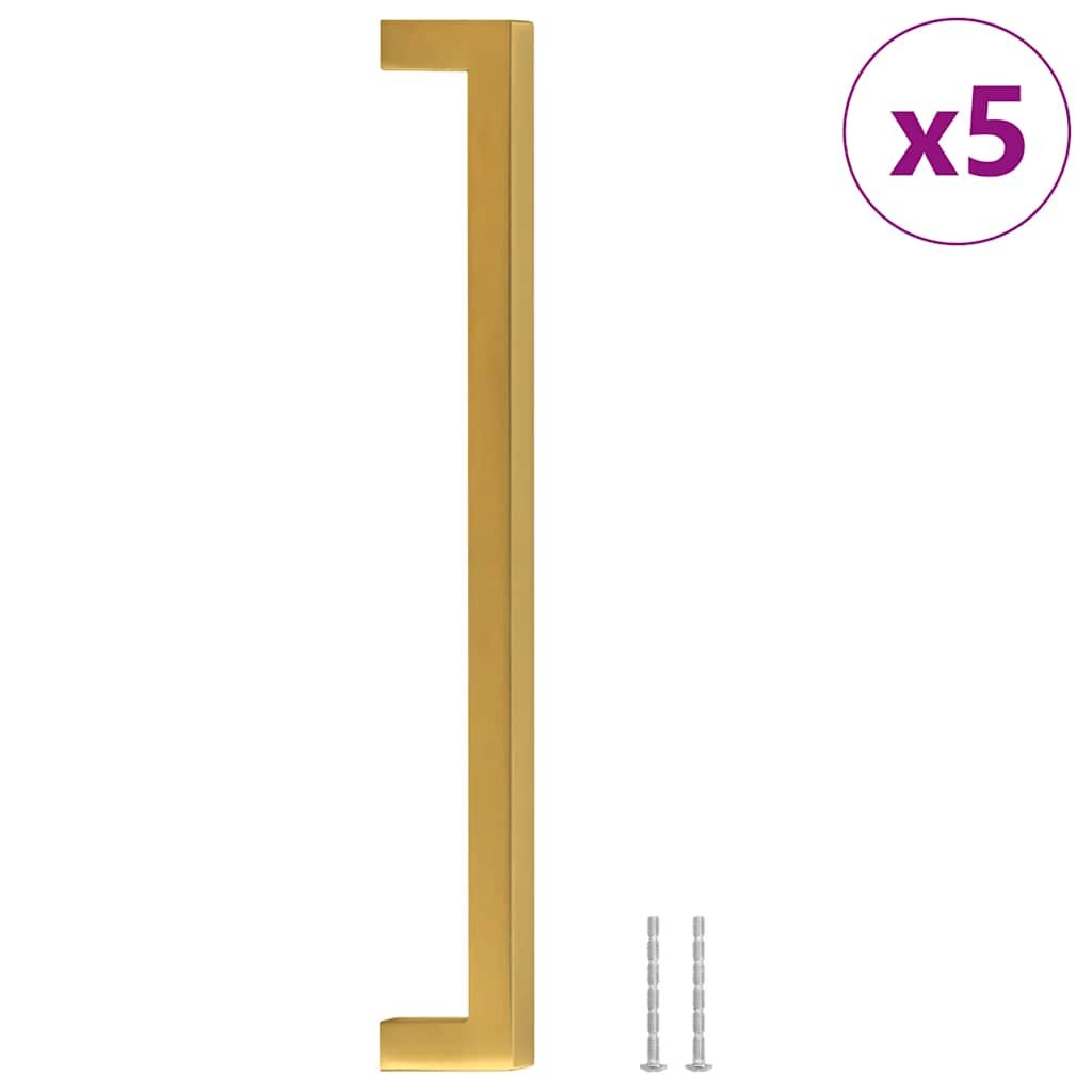 Cabinet Handles 5 pcs Gold 224 mm Stainless Steel