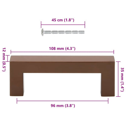 Cabinet Handles 10 pcs Bronze 96 mm Stainless Steel