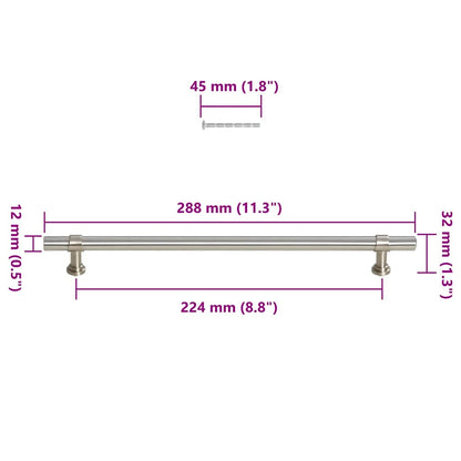 Cabinet Handles 5 pcs Silver 224 mm Stainless Steel