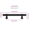 Cabinet Handles 10 pcs Black 96 mm Stainless Steel