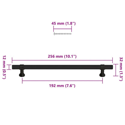 Cabinet Handle | Set of 5 | Black | Stainless Steel | 192 mm | Tough