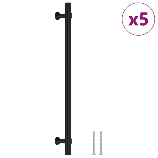 Cabinet Handles 5 pcs Black 224 mm Stainless Steel