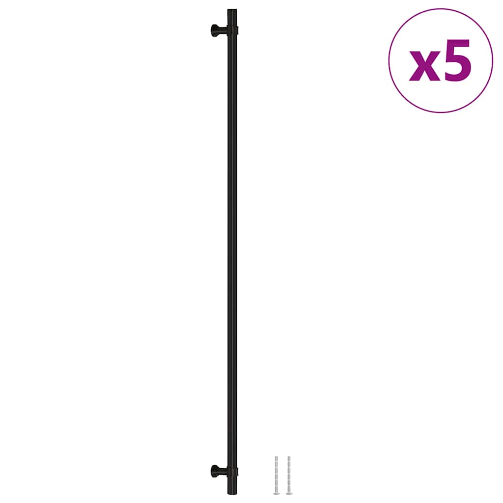 Cabinet Handles 5 pcs Black 480 mm Stainless Steel