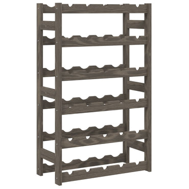 Wine Rack for 30 Bottles Grey Solid Wood Pine