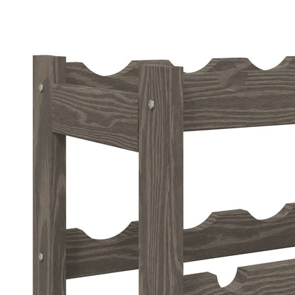 Wine Rack for 30 Bottles Grey Solid Wood Pine