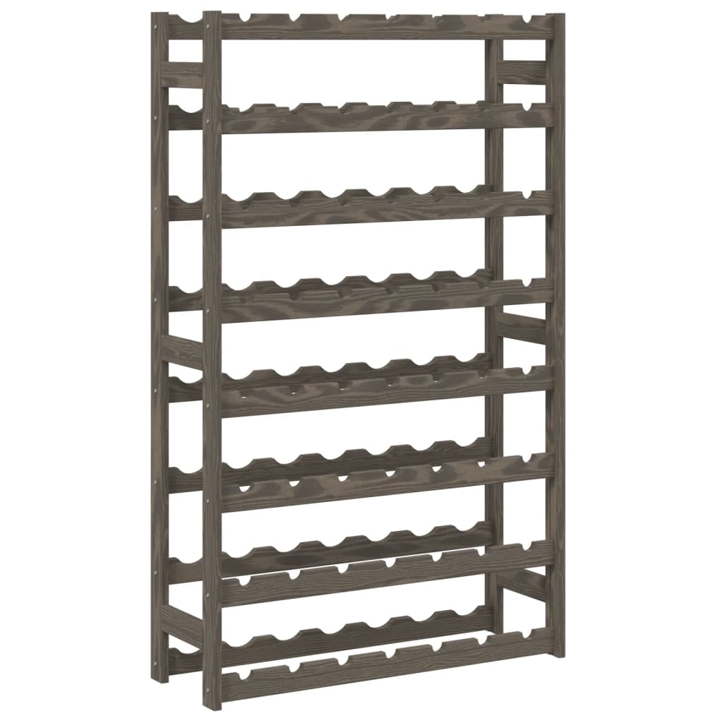 Wine Rack for 56 Bottles Grey Solid Wood Pine