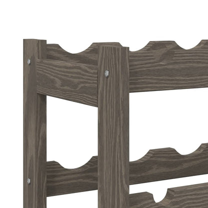 Wine Rack for 56 Bottles Grey Solid Wood Pine