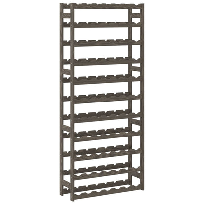 Wine Rack for 77 Bottles Grey Solid Wood Pine