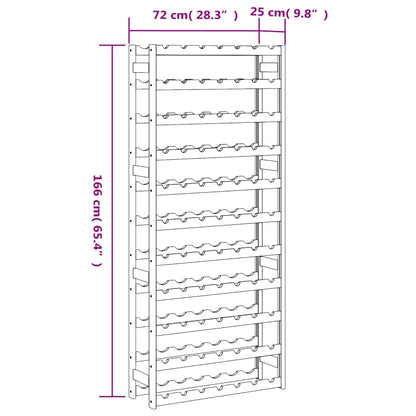 Wine Rack for 77 Bottles Grey Solid Wood Pine