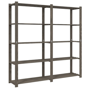 5-Tier Storage Rack Grey 170x38x170 cm Solid Wood Pine