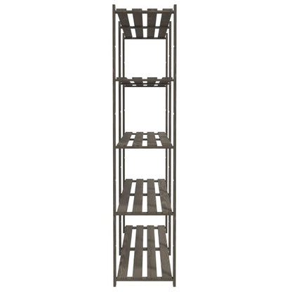 5-Tier Storage Rack Grey 170x38x170 cm Solid Wood Pine