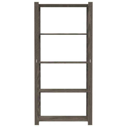 5-Tier Storage Rack Grey 80x38x170 cm Solid Wood Pine