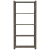 5-Tier Storage Rack Grey 80x38x170 cm Solid Wood Pine