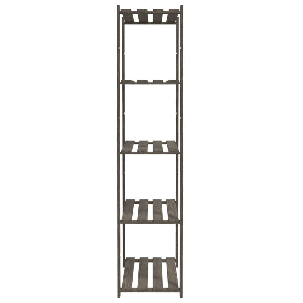 5-Tier Storage Rack Grey 80x38x170 cm Solid Wood Pine